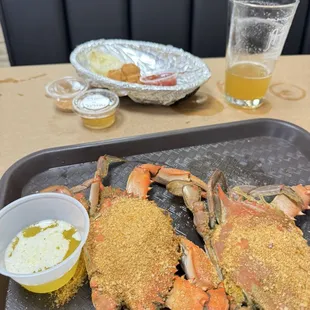Medium blue crabs
