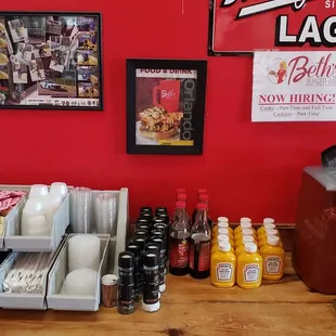 a variety of condiments
