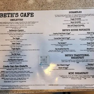 menu