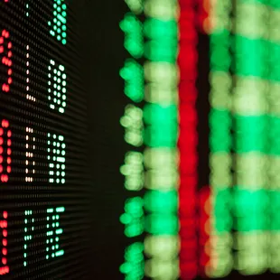 a close up of a stock market board