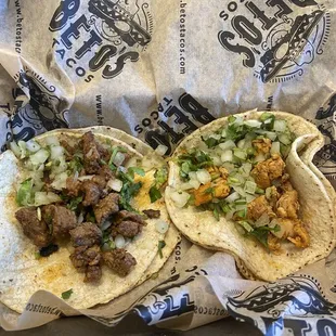 Street tacos! Carne asada and polo asada