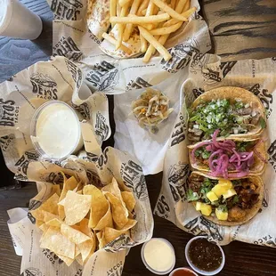 a variety of food items