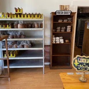 shelves of baked goods