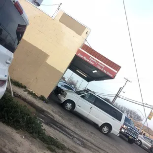 Small parking lot hard to find.