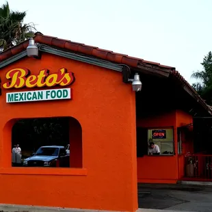 the front of the restaurant