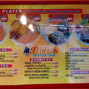 the menu