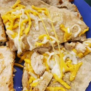 Under cooked quesadilla