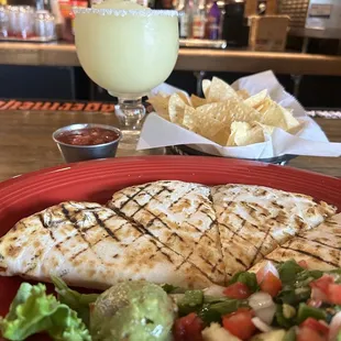 Margaritas are OK...beef fajita Quesadilla was good!