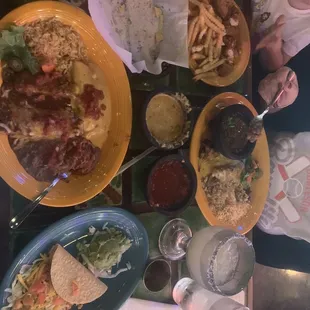 a table full of food