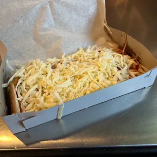 Cheese pizza two cuts