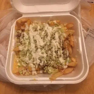Carnitas fries - kinda plain because i don't like spicy stuff