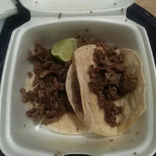 Asada Tacos plain $1.25 each