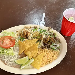 Taco 3 Tacos Combo Plate