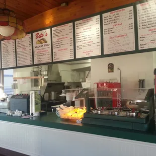 Counter with huge menu
