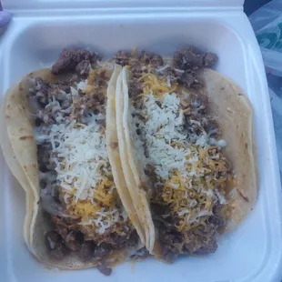 2 Steak Tacos with cheese only