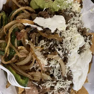 These are their carne asada Super Nachos. One of my favorite menu items!