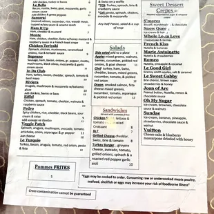 Menu side 2