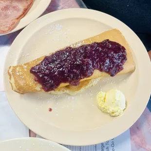 Blueberry pancake.