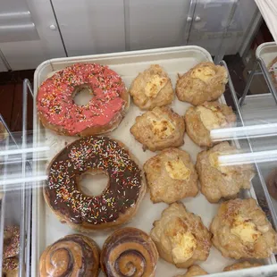 Giant Donuts, custard puffs, and Cinnamon Rolls