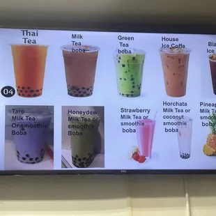 Boba Menu