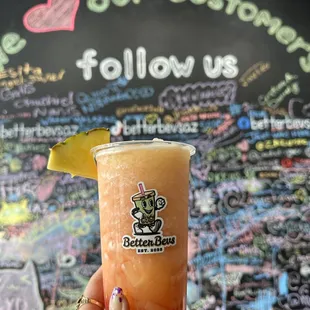 Tropical Slush with pineapple jellies 
(Pineapple, Passion Fruit, Guava)