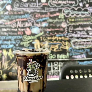 Toasted Black Sesame Cold Brew with Chocolate Walls