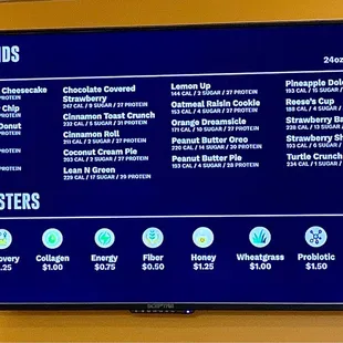 Smoothie menu 6/26/21