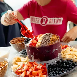 a woman preparing a dessert