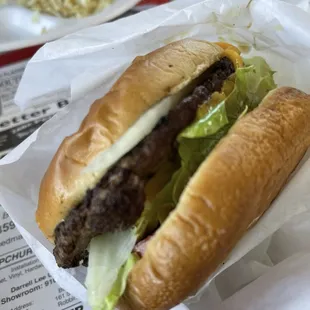 My unvso delicious double cheeseburger