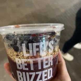 The OG Acai Vanilla Almond Granola with fresh fruit