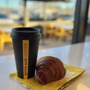 Mocha De Mexico with an extra shot, and a Guava Cream Cheese Croissant.