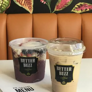 Islander Acai bowl + Iced Honey Latte