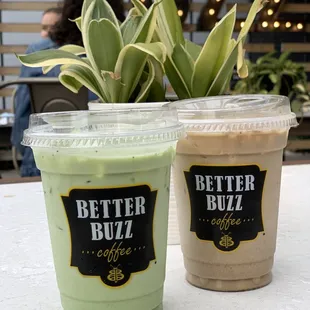 Matcha Latte &amp; Lavendar Black Tea Latte