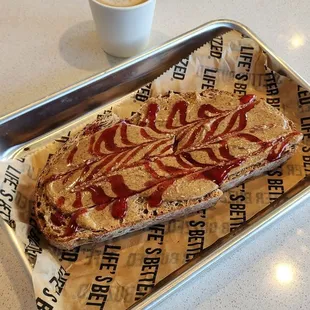 Almond Butter Toast and Cortado