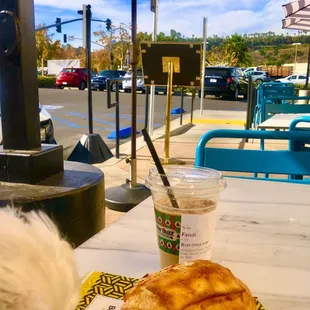 Almond croissant + 'Best Drink Ever' + outdoor seating with Fendi  xo
