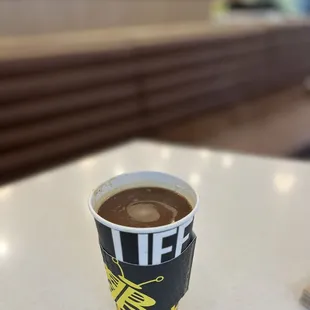 My light roast with oat milk and 2 added Splendas.