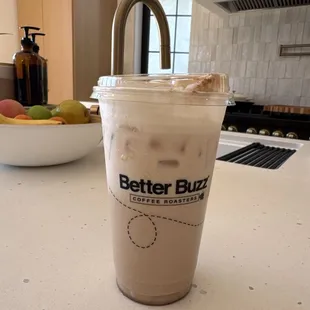 Iced Pumpkin Chai with pumpkin cold foam