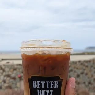 Iced Horchata tastes better by the beach