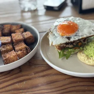 Breakfast sausage and cauli tots
