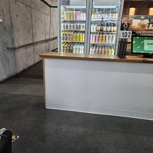 Cold drink case and order kiosk