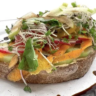 Veggie Hummus Toast