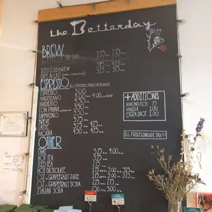 The menu