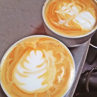 Two Stumptown Caramel Lattes in Santa Fe!