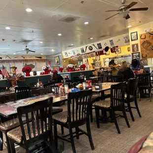 One side of the restaurant this was around 12:30 it wasn't empty, these tables had just left.