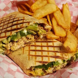 Spicy chicken avocado wrap