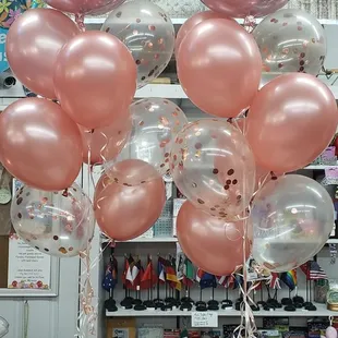 Orbz and Rose Gold /Clear Balloons