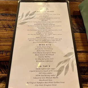 Bar Menu