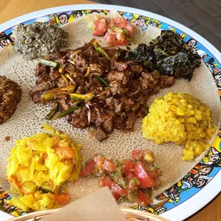 Awaze Tibs with Veggie Combo