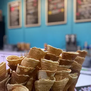 Homemade waffle cones