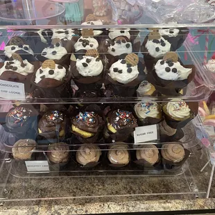 a variety of cupcakes
